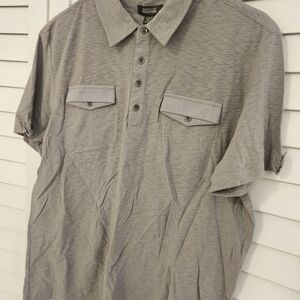 Kenneth Cole Reaction Light Gray Casual Button-Down Shirt